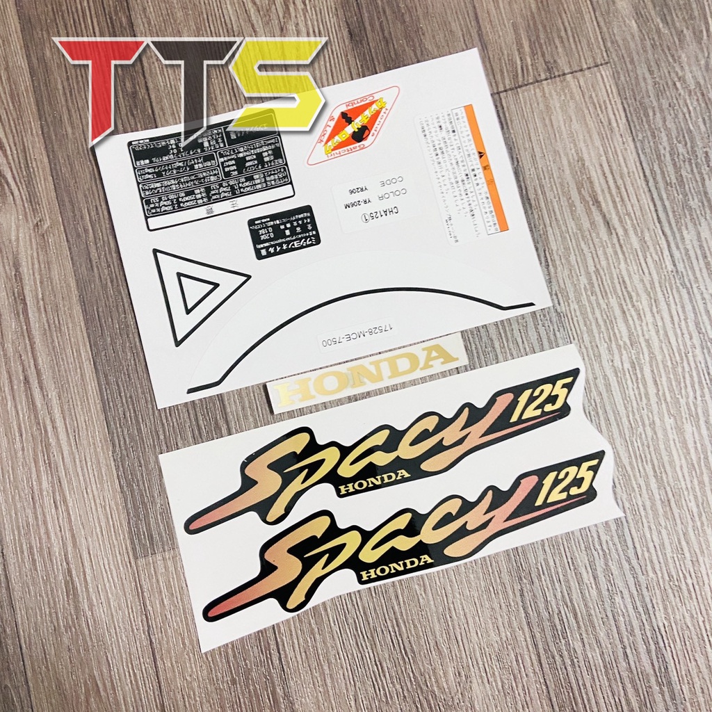 ( Huyền thoại ) Bộ tem xe Honda SPACY kèm tem thông số dán cho xe các đời 1998, 1999, 2000