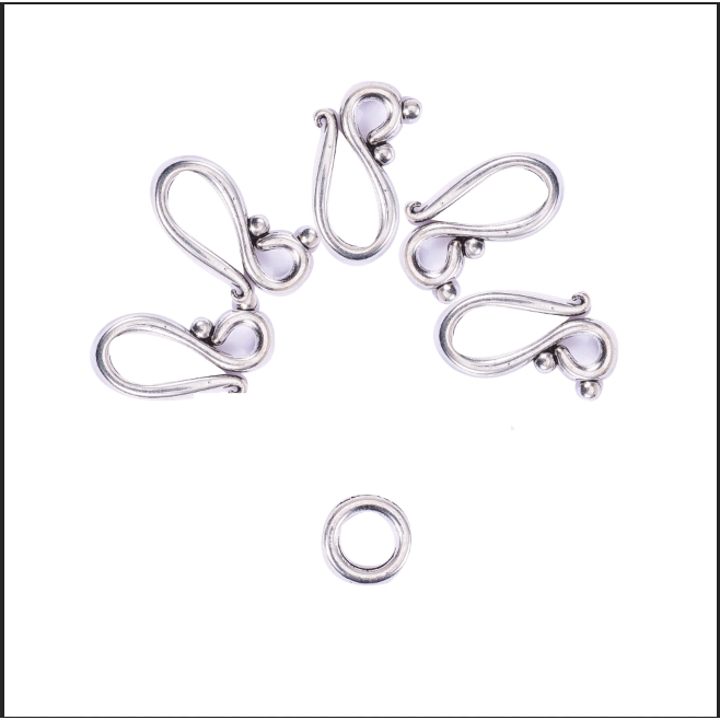 Set 40 móc gài trang sức 12x20.5mm màu bạch kim