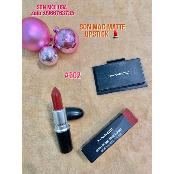 Son MAC Matte Lipstick 602 Chili chính hãng mỹ