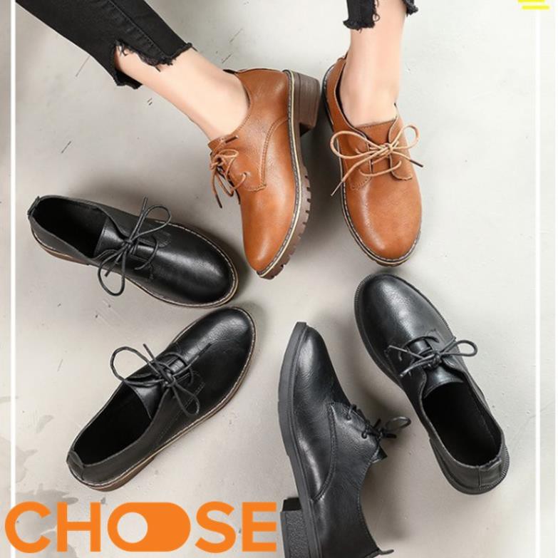 Giày Nữ OXFORD Mọi Gót Cao Choose Cột Dây Viền Đá Lấp Lánh Mẫu Hot 2021 G23K5