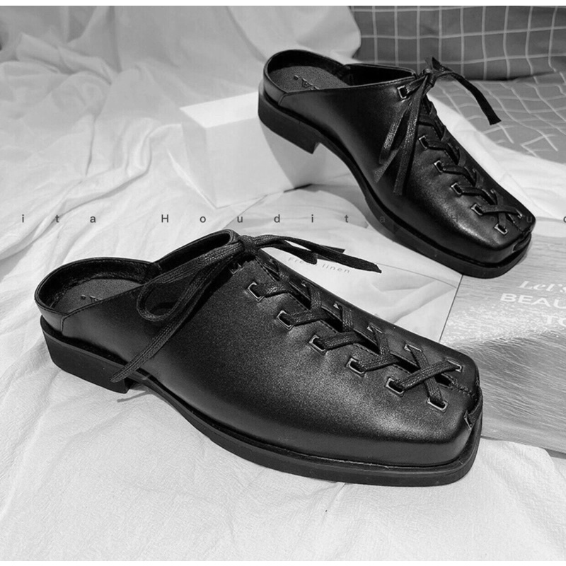 Giày sục nam HOUDITA có dây buộc, phong cách độc lạ mà không kém phần sang trọng - HOUDITA SB-04 | BigBuy360 - bigbuy360.vn