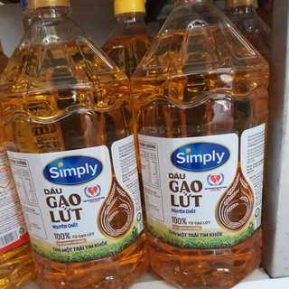 Dầu ăn simply gạo lứt  loại 2 lít