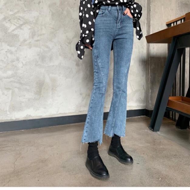 HOT QUẦN JEANS LOE LỬNG NỐI ỐNG CHÉO- hình thật trải sàn