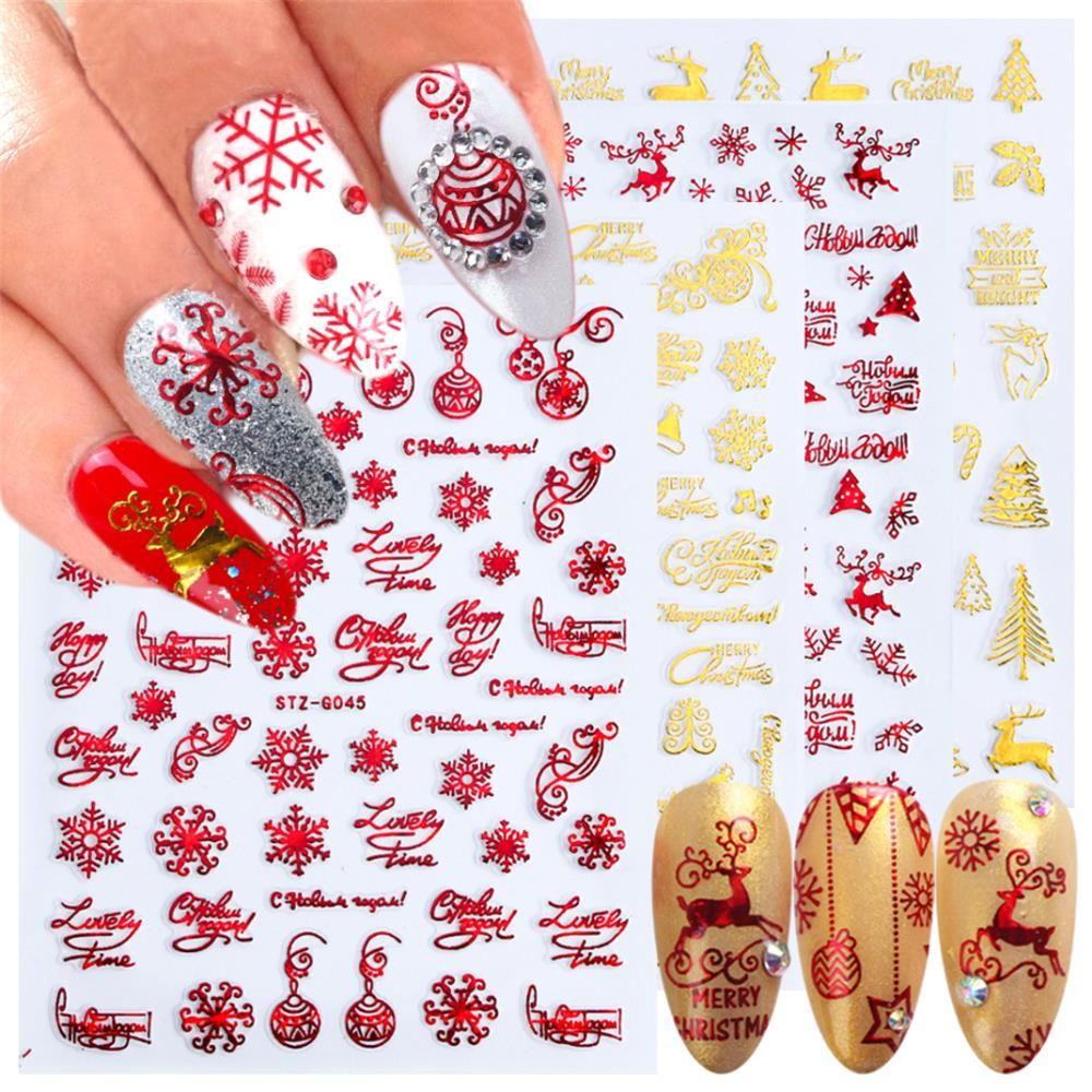 Hình Dán Móng Tay 3D Chủ Đề Giáng Sinh|Miếng Dán Trang Trí Móng Tay Chủ Đề Giáng Sinh