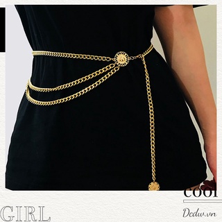 Dây chuỗi đeo lưng chất liệu hợp kim kim loại nhiều tầng phong cách Vintage đẹp mắt cho nữ
