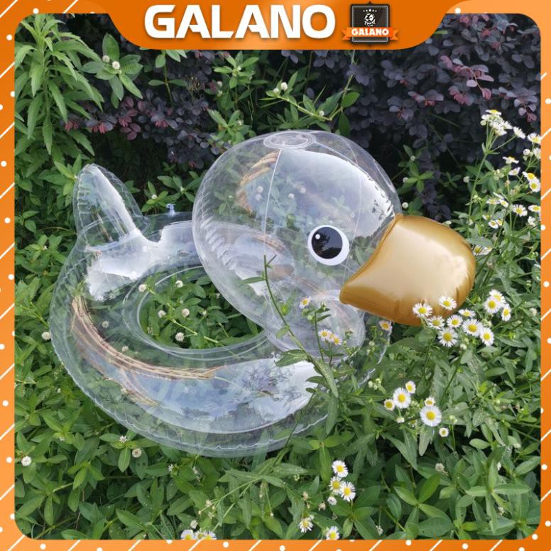 Phao Bơi Cho Bé GALANO Phao Bơi Trẻ Em Xỏ Chân Chống Lật An Toàn Bơi Lội Hình Vịt Trong Suốt SS-001267