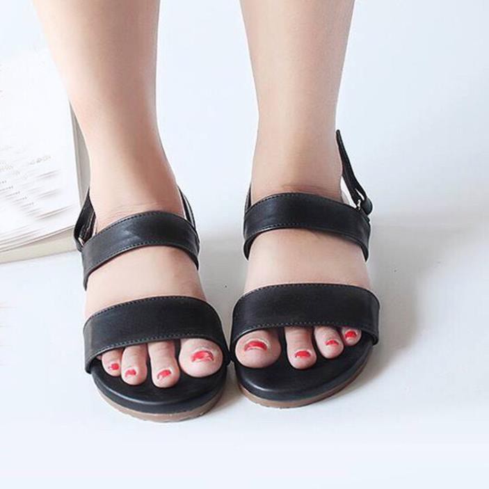 Sandal nữ quai ngang đế bằng cao cấp Depvashock MS 6083