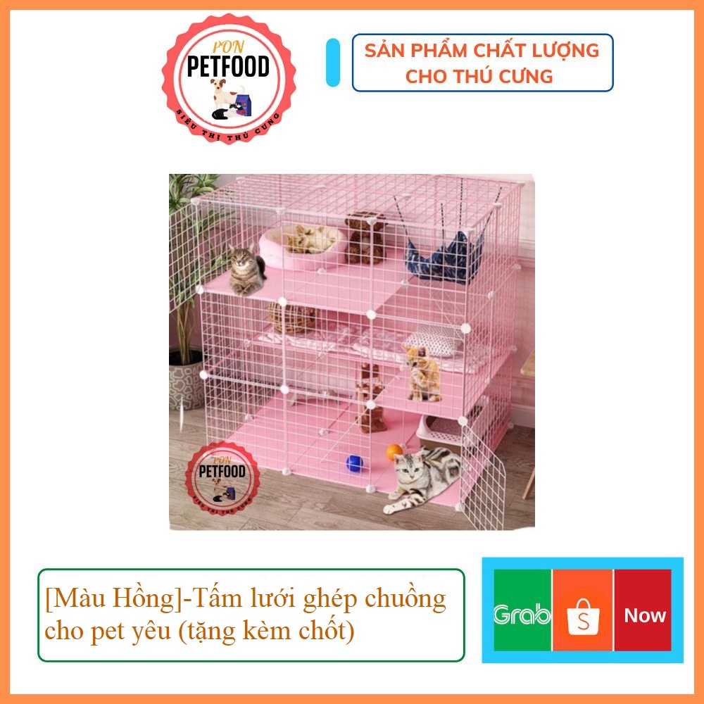 [Màu Hồng]-Tấm lưới ghép chuồng cho pet yêu (tặng kèm chốt)