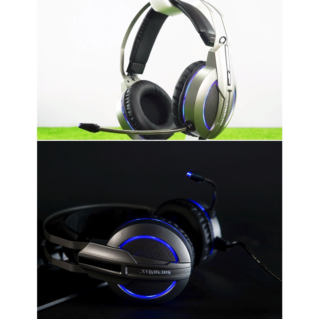Tai nghe gaming chụp tai 1 chân cắm USB âm thanh vòm 7.1 SOUNDMAX AH-712