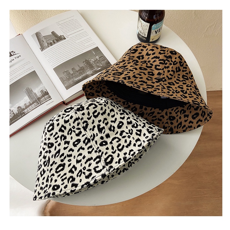 Nón Bucket Chống Nắng Hai Mặt In Họa Tiết Da Báo Phong Cách Retro Thời Trang Xuân Hè Cho Nữ