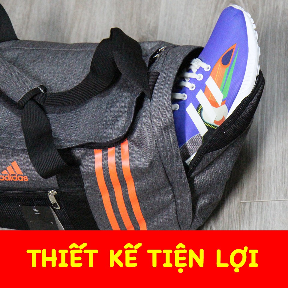 Túi trống thể thao Adidas Climacool vải 550 - Sọc trắng