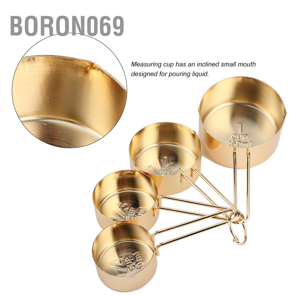 8pcs thép không gỉ đo cốc muỗng thiết lập với quy mô gia đình nhà bếp phụ kiện nướng Boron069