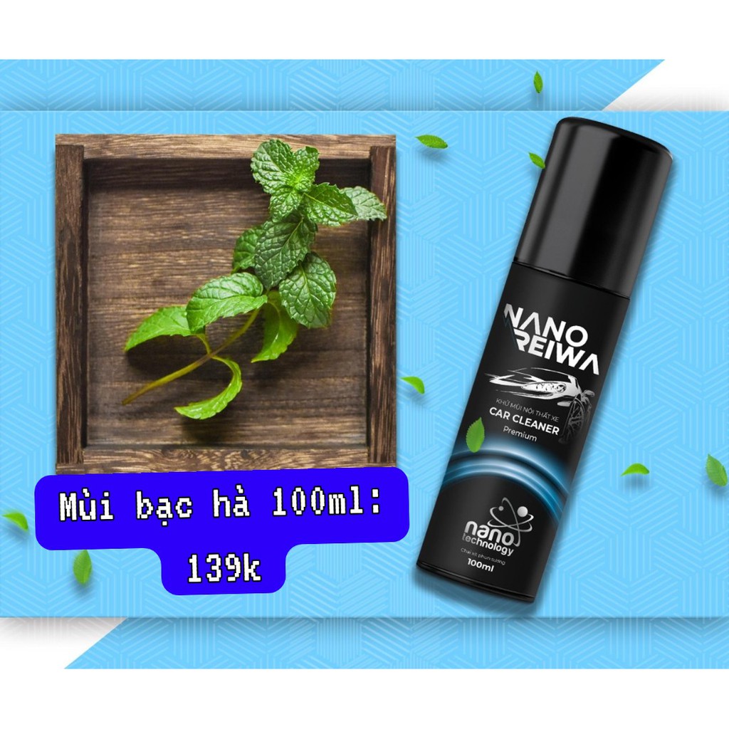 Dung dịch vệ sinh, diệt khuẩn, khử mùi ô tô Nano Reiwa 100ml