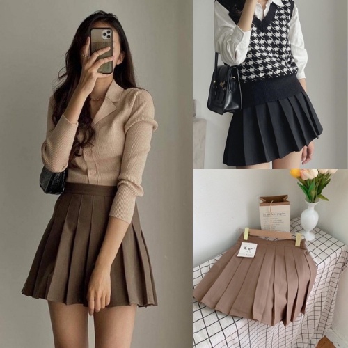 Chân Váy Xếp Ly Tennis Chữ A Dáng Ngắn | Chân Váy Ngắn Chữ A xếp ly Hàn Quốc | FM Style 211225001