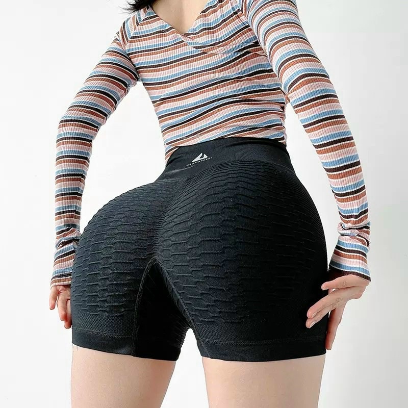 Quần đùi tập gym yoga gel bụng, chun mông NaQi 254 tôn dáng hoạ tiết độc lạ