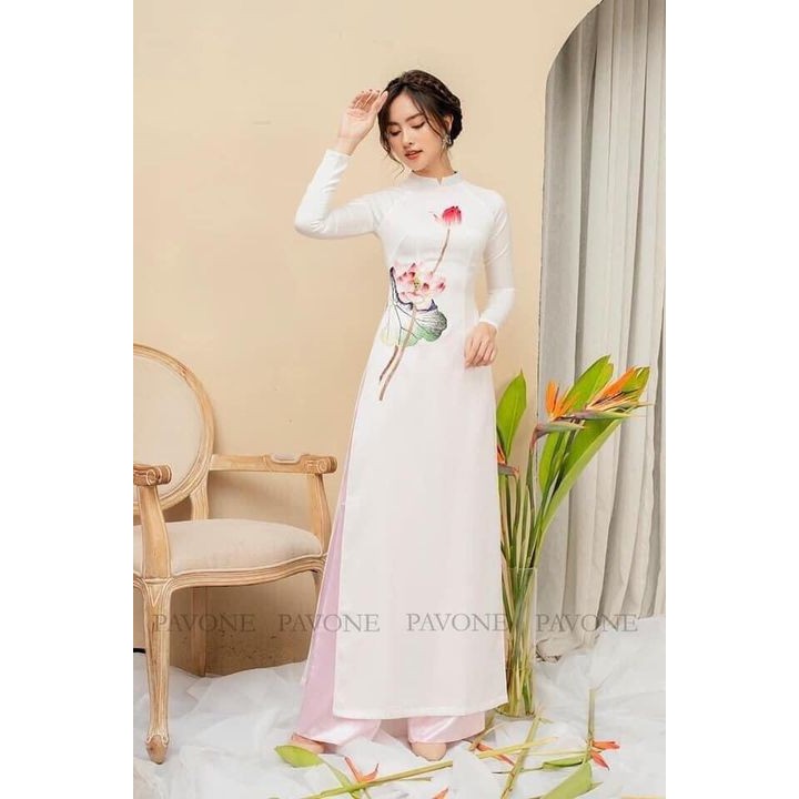 Áo Dài Tây Thi Thêu Cách Điệu, Giá Cực Sốc