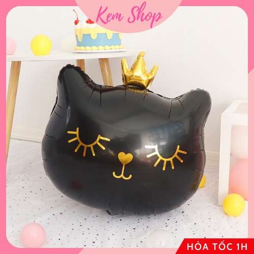 Bóng hình mặt mèo vương miện đáng yêu dễ thương size đại - K211