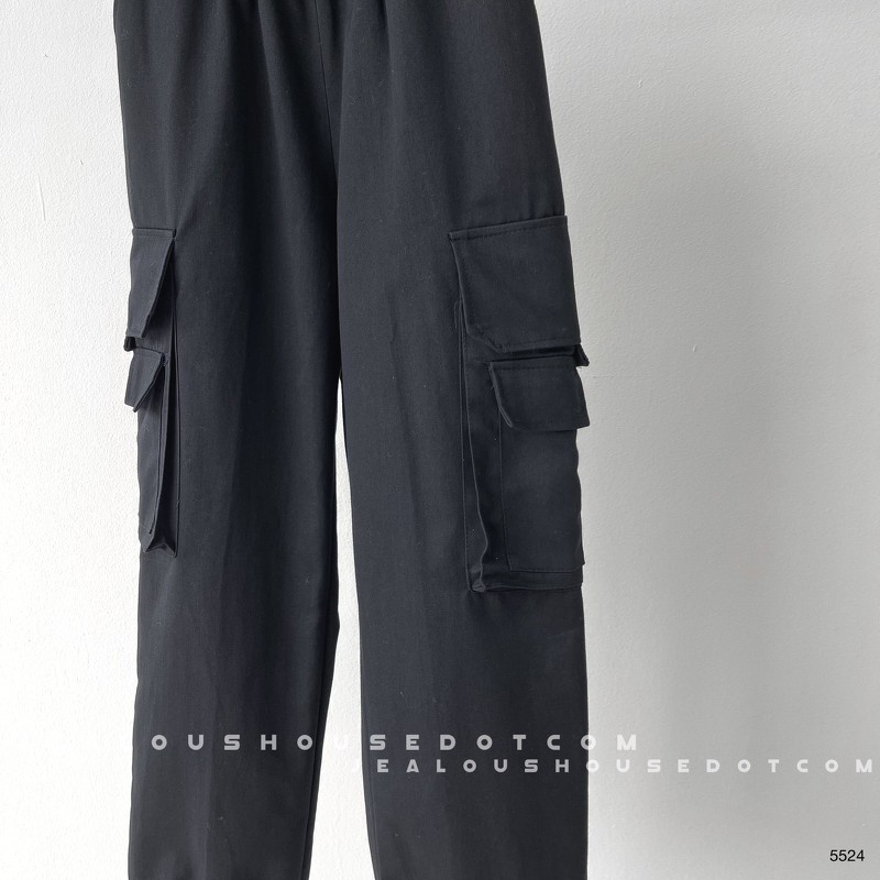 Quần jogger nữ, quần vải kaki 6 nắp túi hộp 5524