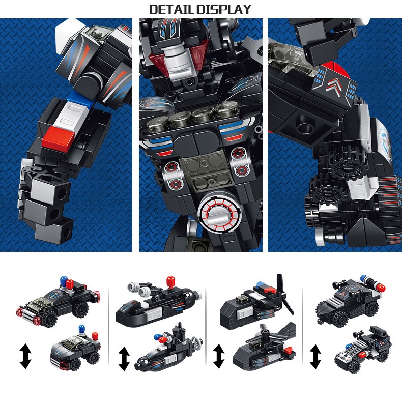 Đồ chơi lắp ráp Ninjago 12 trong 1 Robot với 600 chi tiết nhựa ABS