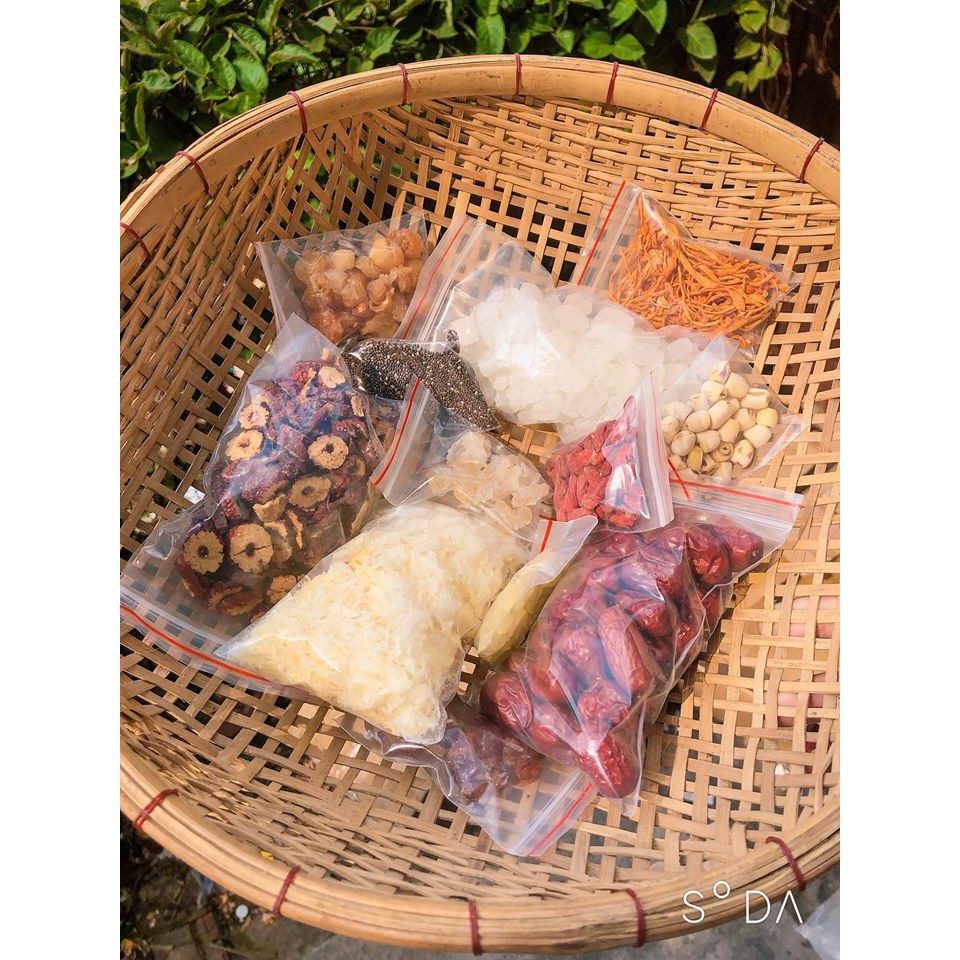 SET NGUYÊN LIỆU CHÈ DƯỠNG NHAN 400GR 12 VỊ