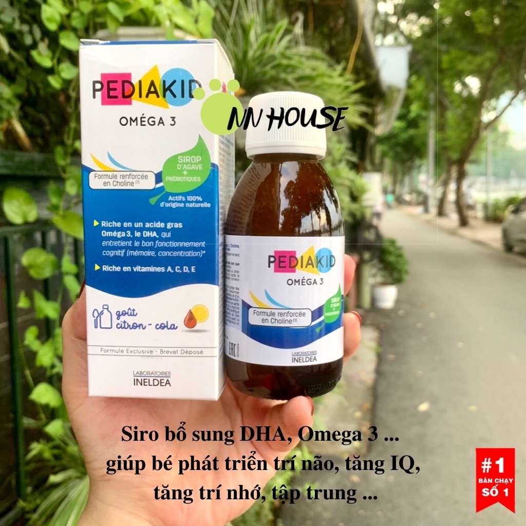 Pediakid Omega 3 125ml bổ sung omega3 và DHA cho bé, vitamin tăng cường trí nhớ, phát triển trí não cho bé thông minh