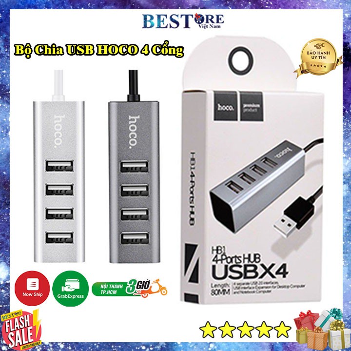 [HÀNG CHÍNH HÃNG] BỘ CHIA USB 4 CỔNG HOCO HB1 CHÍNH HÃNG BẢO HÀNH 6 Tháng 1 ĐỔi 1