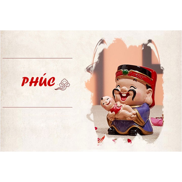 [Hàng loại 1] Bộ tượng 5 ông thần tài Phúc Lộc Thọ Tài Hỷ - Kèm Đế Ngọc | BigBuy360 - bigbuy360.vn