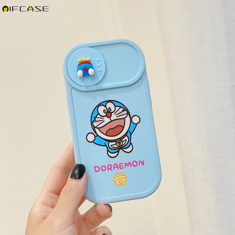 Ốp Điện Thoại Dẻo Họa Tiết Hoạt Hình Doremon 3D Dễ Thương Chống Sốc Cho iPhone 13 12 11 Pro Max XS Max XR X