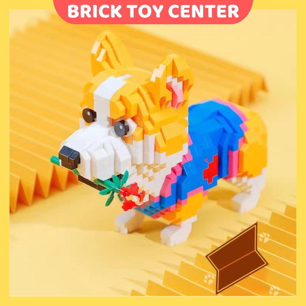 Đồ chơi mô hình động vật Balody lắp ghép chó Husky Corgi Bulldog mèo hoàng gia dễ thương