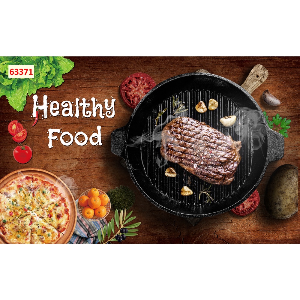 Tranh dán tường nhà hàng lẩu nướng 3D mẫu hot