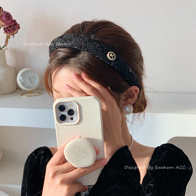 Băng Đô Cài Tóc Cao Cấp Đính Hoa Trà Kiểu Pháp Cổ Điển Thời Trang Thu Đông Cho Nữ