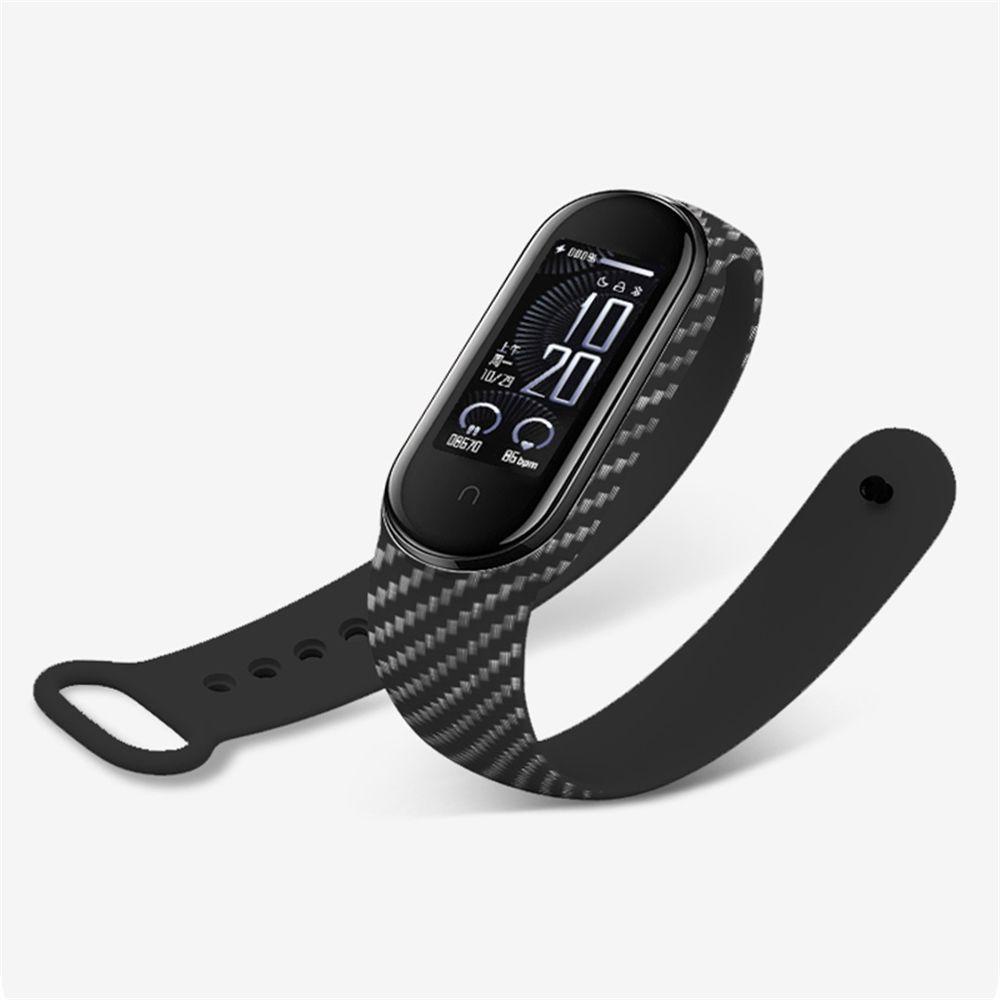 Dây Đeo Thay Thế Bằng Sợi Carbon TPU Cho Xiaomi Mi Band 6 5 4 3