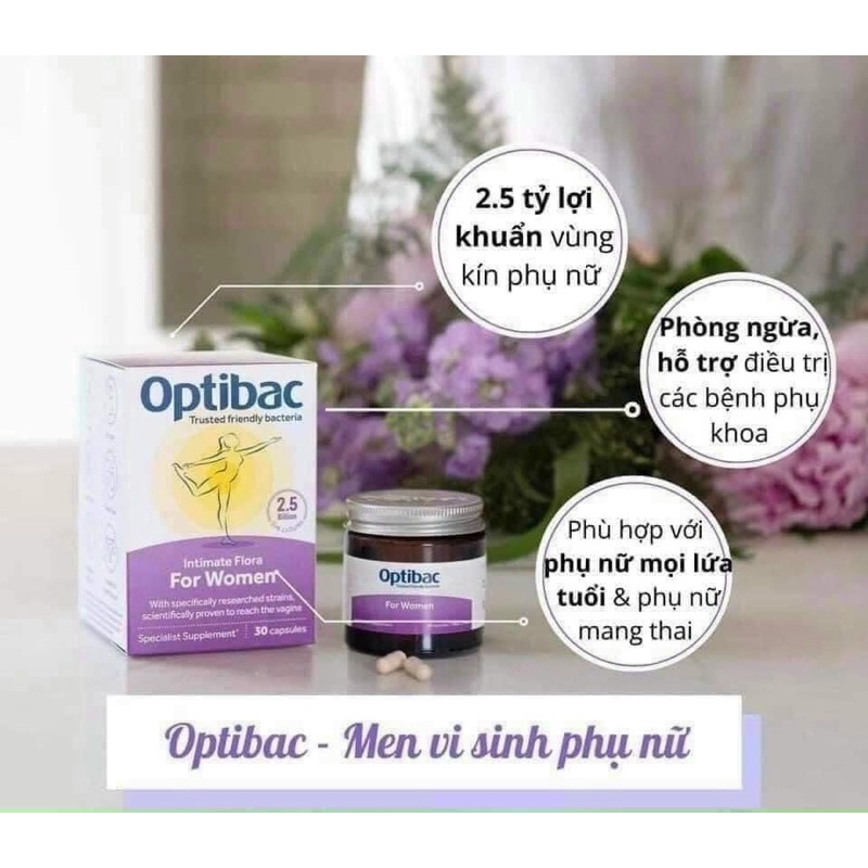 Men vi sinh Optibac tím (Optibac for women) hàng chính hãng UK