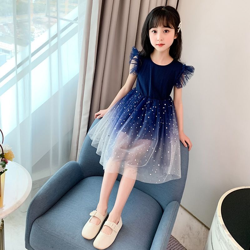 Đầm Công Chúa Không Tay Phối Lưới Thời Trang Cho Bé Gái Từ 3-11 Tuổi