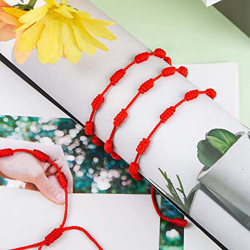 Set 12 Vòng Tay Dây Đỏ May Mắn 7 Sợi Cho Cặp Đôi