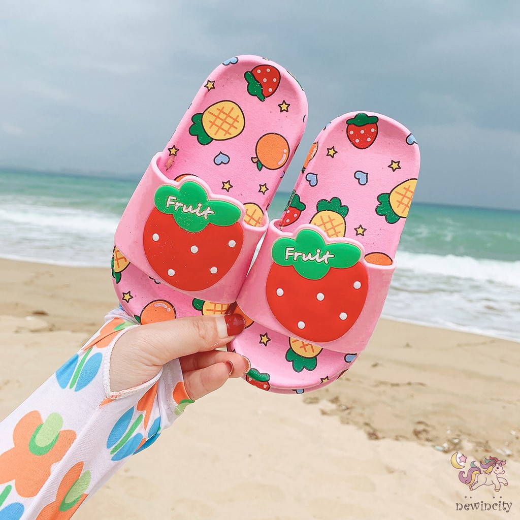 Dép mềm đi trong nhà in hình trái cây phong cách Hàn Quốc cho bé