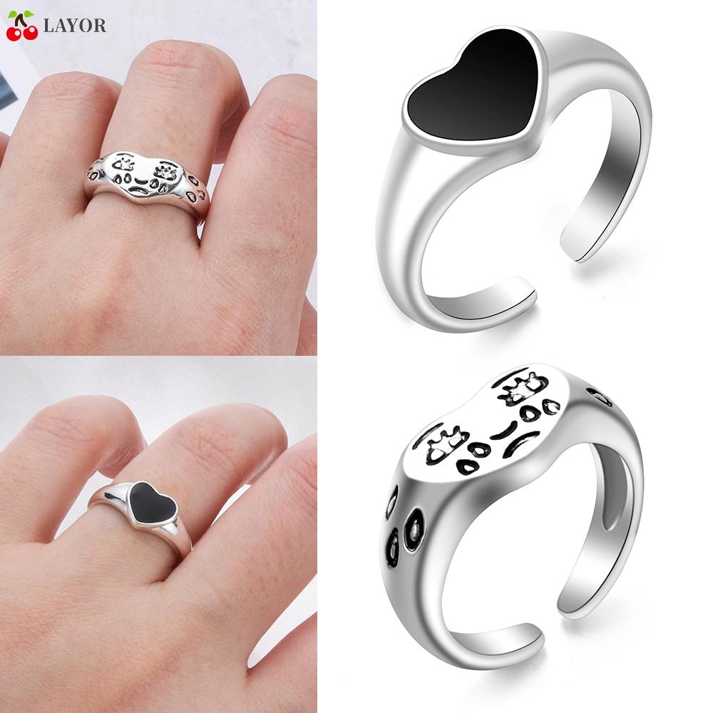 Nhẫn Đeo Ngón Tay Hình Trái Tim Thời Trang Cho Nữ|Trang Sức Màu Sắc