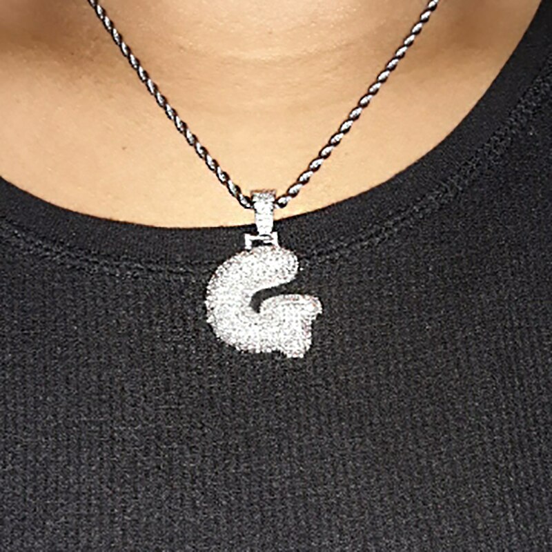 Dây chuyền Zhouyang OHP008 có mặt dây bằng thép không gỉ hình chữ cái phong cách Hip Hop cho nam nữ làm quà tặng năm mới
