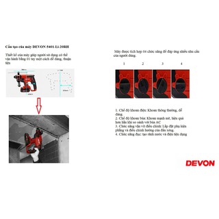 DEVON - Combo Máy khoan búa 5401 + 01 pin 5.2Ah
