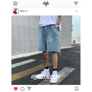(Q114) quần short jean unisex tua gối basic (ảnh thật cuối