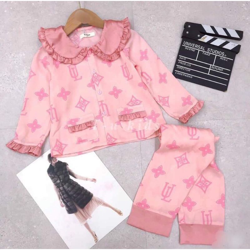 Bộ ngủ pijama lụa cho bé gái