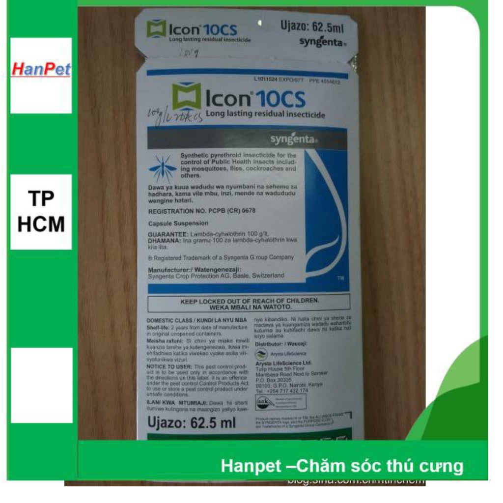 HN-Thuốc trừ muỗi khách sạn ICON 10SC (gói 62,5ml) - Thuốc muỗi không mùi Syngenta Ltd (Vương quốc Bỉ)  437c-