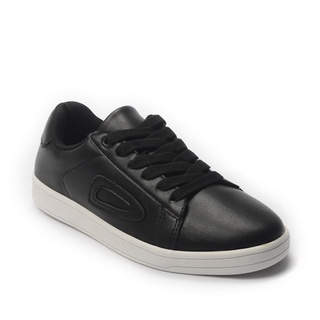 GIÀY BQ - Giày Sneaker nữ cột dây vá bên màu đen, đế su GTT577-57