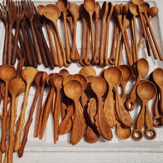 Muỗng gỗ Nhật, thìa ăn cơm, muỗng ăn bột , nhiều kiểu - cán ngắn, cán dài