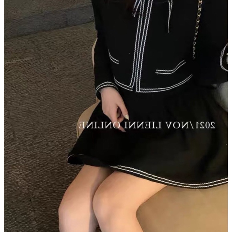 SET ÁO DẠ CHẠY VIỀN KÈM ÁO TRẮNG CV ĐEN ✨