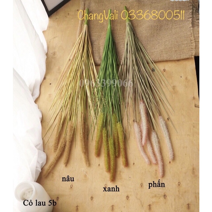 Cụm lau giả 5 nhánh decor phong cách vitage