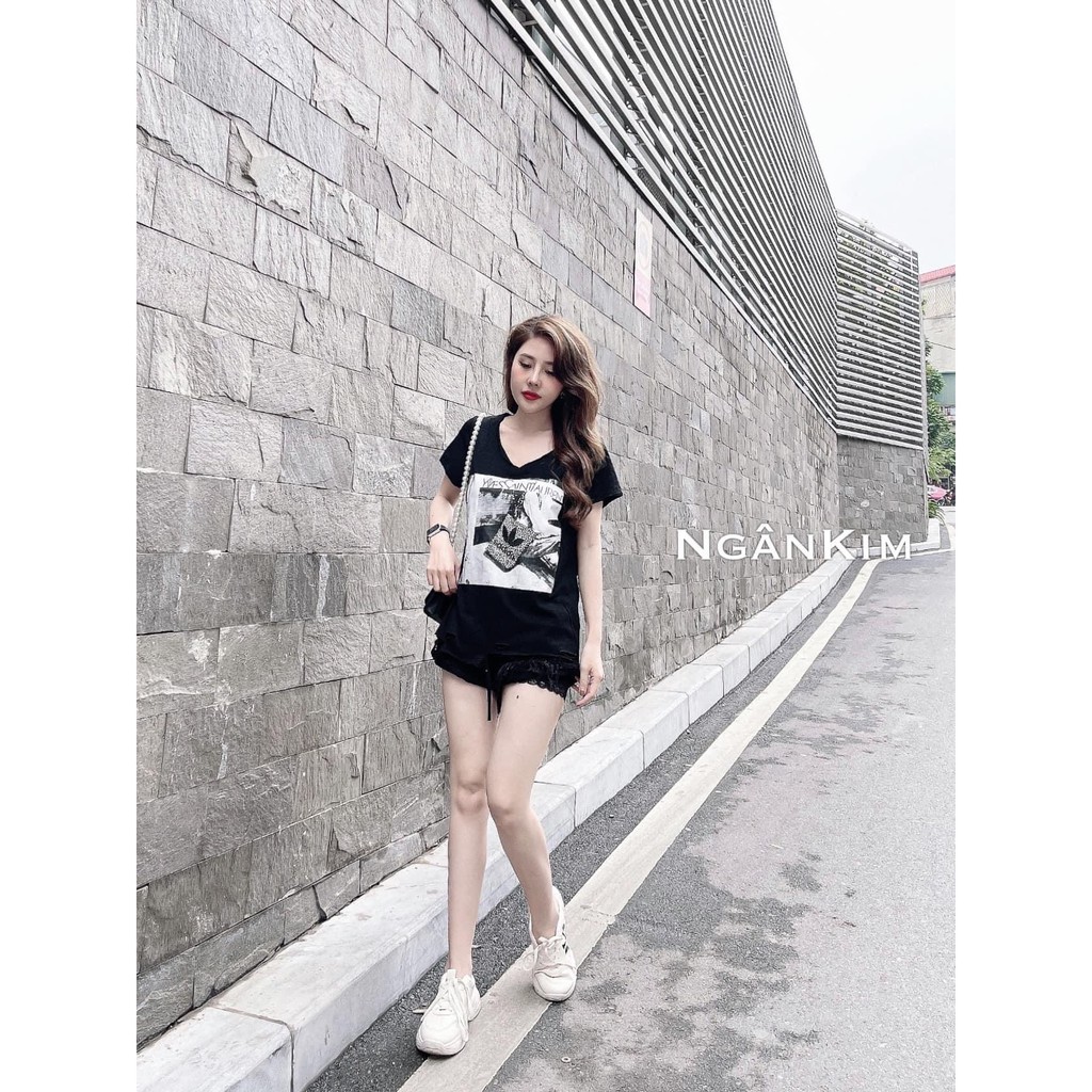 BÁN SỈ ÁO PHÔNG CÔ GÁI RÁCH GẤU 3 MÀU NỮ APN9