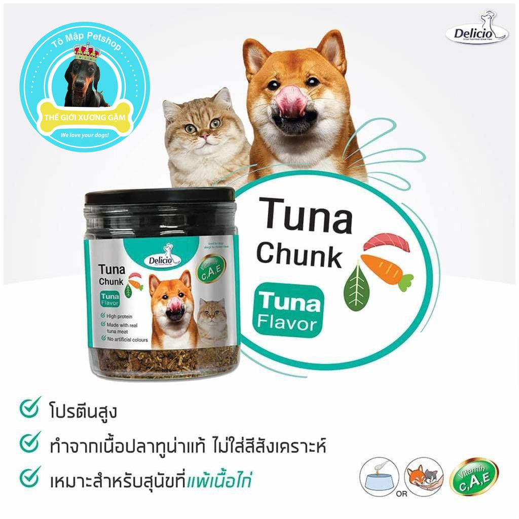 DELICIO TOPPING BỔ SUNG DINH DƯỠNG CHO CHÓ MÈO KÉN ĂN DELICIO FLAKES 100GR