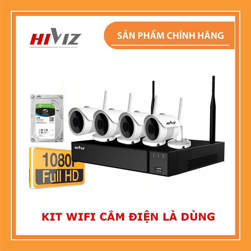 Bộ Camera giám sát Không dây KIT NVR Hiviz 2.0mp OnTek SX400 FHD 1080P thumbnail
