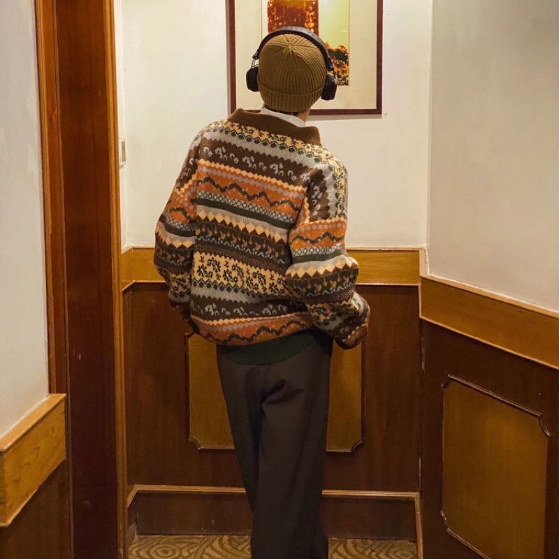 Áo Len Vintage Cổ Polo Unisex